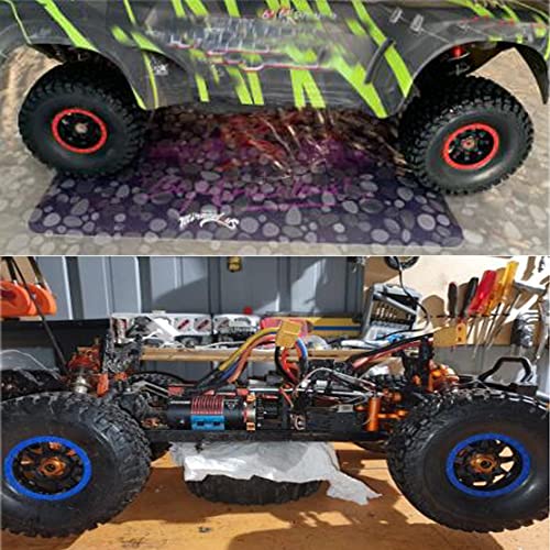 1/7 Mojave Desert Short Course Truck Tires Wheel Compatible with TRAXXAS UDR Off-Road Buggy Tire 17MM Adapter Wearable FS 336184 RC Model Car (red) - color: Red