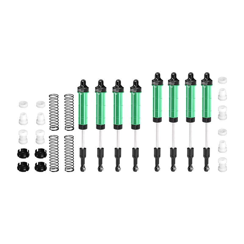 GPM 6061-T6 Alloy Front & Rear Complete Internal Spring Shock Set (130Mm And 134Mm) For 1/8 Lmt 2.0 Grave Digger 4X4 Solid Axle Brushless Monster Truck-Los04028 (Green) - color: Green