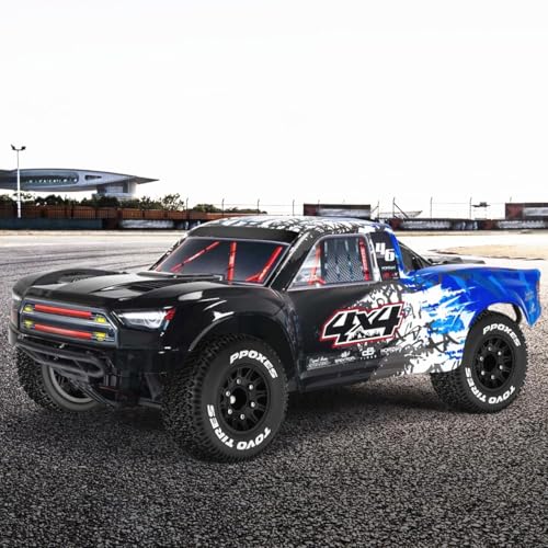 RC Short Course Truck Wheels and Tires with 12mm 14mm 17mm Hex Upgrade Parts for 1/10 Slash 2WD 4×4 Arrma Senton Axial Losi Redcat Rc4wd Hex RC Car.(Black)