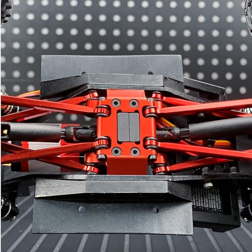 RCHUBAM Center Skid Plate Transmission Mount for 1/18 Redcat Ascent (Black) | CNC-Machined Aluminum Skid Plate,RC Rock Crawler Upgrades Parts - style: Black