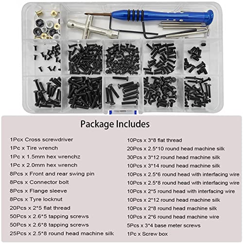 RC Car Screws Kit, RC Screws Kit Repair Tool Box Hardware Fasteners Replacement for Wltoys Wltoys 1/14 144001 RC Car