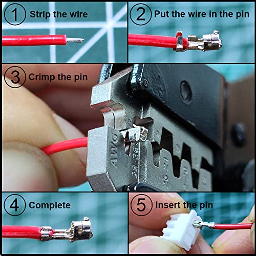 XH 2.54mm Connectors Pin Header and Ribbon Cables Wires Kit Compatible with JST-XH Connector 2/3/4/5/6/7/8 Female Pin Housing