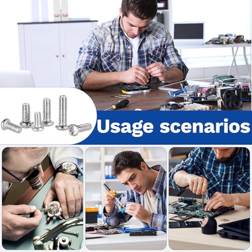 530Pcs M1.7 304 Stainless Steel Metric Micro Screws Nuts Assortment | M1.7x3/4/5/6/8mm Sizes, Phillips Pan Head, Fully Threaded Kit for Arduino, RC Models, Electronics, DIY Projects - size: M1.7x3/4/5/6/8- 530 Pcs