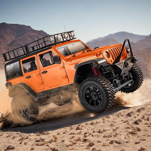 1/12 RC Crawler RTR, MN-128 Off-Road Truck, 4x4 RC Rock Crawler with 2.4G Remote Control RC Jeep Car Model for Adults Hobby Gifts (Orange) - color: Orange