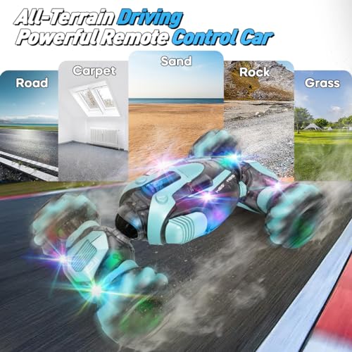 ZMMB Gesture Sensing RC Stunt Car - Best Gifts for Boys 6-12 Year Old 360° Rotating 4WD Remote Control Transform Hand Controlled Car Birthday Presents for Kids Age 7 8 9 10 11 yr - color: Rc Stunt Car