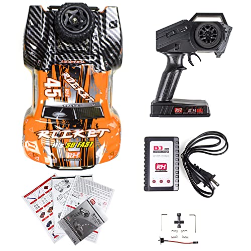 1:16 Scale Short Course RC Car, 40KM/H High Speed 4WD Remote Control Truck | Off-Road Remote Control Car, Strong Shockproof Resistance - color: Orange