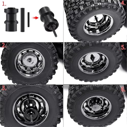 RC Car Assortment for TRX6 T6 1/10 RC for Hauler Truck Car Upgrade Parts Aluminum Alloy Single to Dual Wheel Axle Conversion Kit