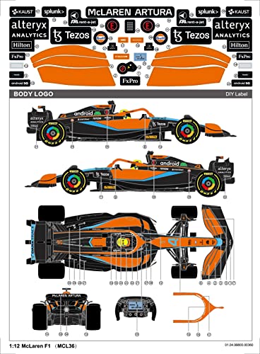 Voltz Toys Authentic Licensed 1:12 McLaren F1 MCL36 Remote Control Car - F1 Collection RC car Series for Kids and Adults - 2.4GHz RC Car for Gift (1:12 McLaren F1 MCL36) - color: 1:12 Mclaren F1 Mcl36