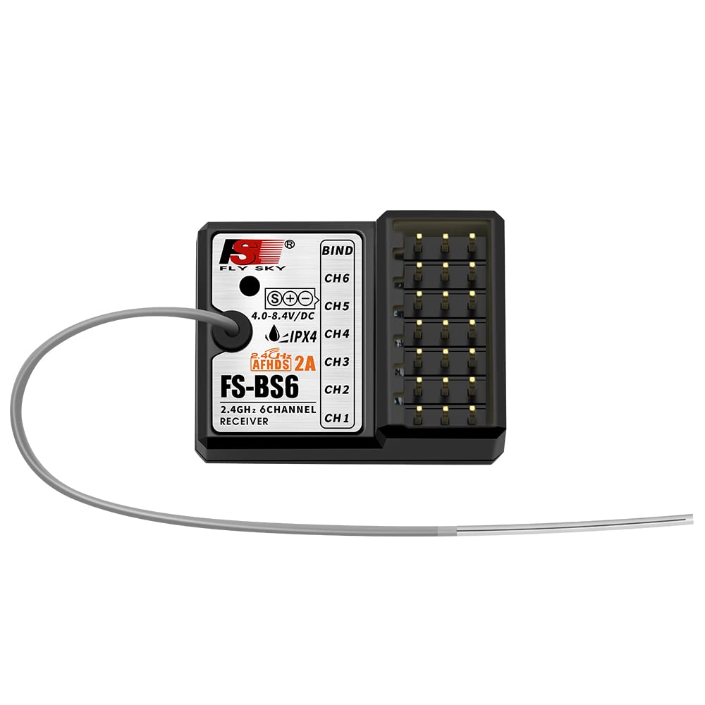 Flysky FS BS6 Receiver Waterproof 2.4G 6CH Receiver for FS-GT5 IT4S i6 i6X