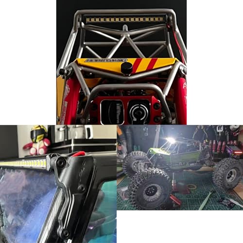 Freshion RC Light Bar 24 LED 5.07 Inch Aluminum RC Lights RC Crawler Accessories for Axial SCX10 Traxxas TRX-4 TRX4M Arrma Senton Redcat GEN7 1/10 1/8 rc Light kit, BLAKE, A-129