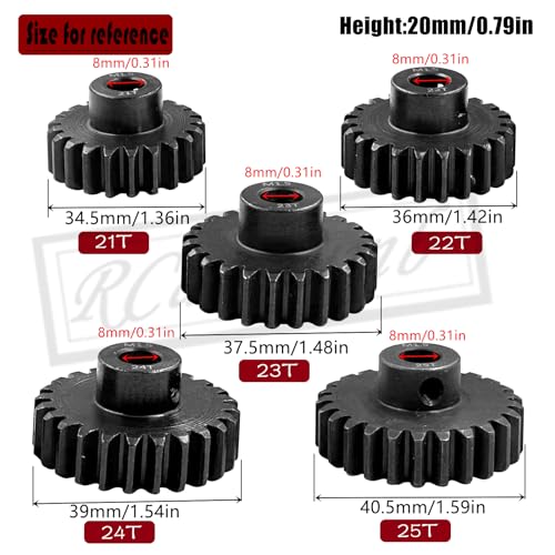 M1.5 8mm Pinion Gear Set Upgrades Parts for 1/5 RC Car Brushed Brushless Motor,Steel 5PCS Mod 1.5 21T 22T 23T 24T 25T 8mm Shaft Motor Gear Set Hops Up - style: M1.5(21T&22T&23T&24T&25T)
