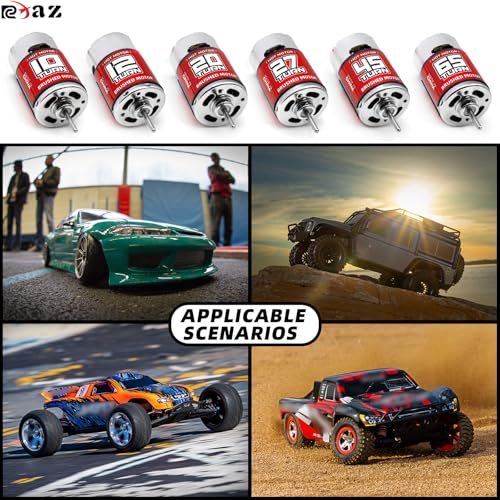 RC Motor 550 65T Brushed Motor Splash-Proof for 1/10 Trx4 Slash ARRMA Granite Senton Axial Redcat HSP HPI Crawler Off-Road,Racing,Drifting,Highway Slow High Speed Car (65T)