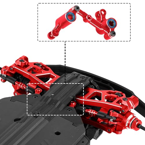 RC Upgrade Parts for Mini Slash 4X4,Mini Rally VXL Ford RS200(#108164-1#108046-1),RC Driveshafts CVD,A Arms,Caster Block Set,Steering,Turnbuckles Links,Dirt Resist Guard Cover,Red - color: Red(1set)