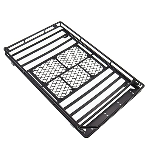 Metal Luggage Carrier Roof Rack with LED Light Bar Compatible with Axial SCX10 Traxxas TRX-4 RC4WD CC01 D90 1/10 RC Crawler Car(245mm X 150mm)