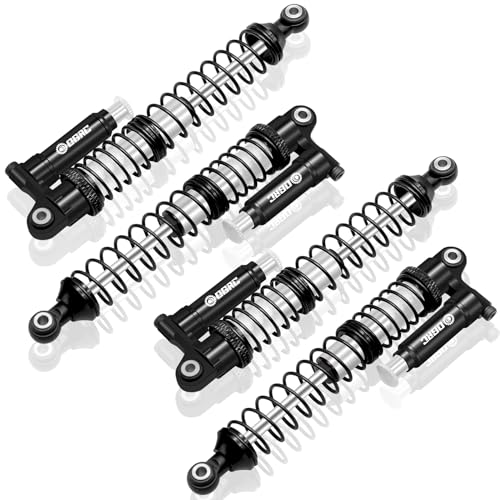 OGRC 100mm Piggyback RC Shock Absorber Oil Shocks for SCX10 TRX4 Upgrades | Aluminum, Double-cylinder, Long Travel, Adjustable Rebound, for 1/10 RC Crawler Car, Silver - color: Silver