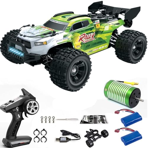 High Speed Brushless RC Truck 50KM/H RTR 1:18 Scale 4WD Monster Truck for Beginners and Adults All Terrain Off-Road Waterproof 2.4GHZ Hobby Grade RC Car (18101PRO-Green) - style: 101 Pro-Green