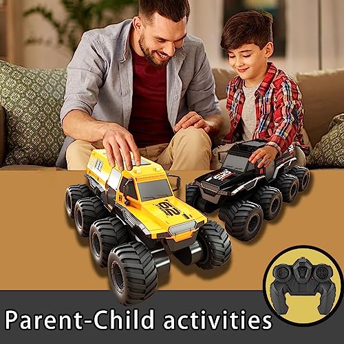 KB KAIBO 2 Battery 8WD Rc Cars for Boys Age 8-12,2.4G Off Road All Terrain Amphibious Rc Truck,remote Control Boat, Top Christmas Gifts 2025 for Kids-Black - color: Black2