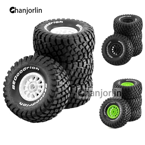 1/7 RC Short Course Truck Tires and Wheels 17mm Hex OD 5.43" 1/8 All Terrain Off Road Tyres with Foam Insert for 1:7 RC Buggy Monster Truck Car TRAXXAS UDR 85086-4 4PCS (Black) - color: Black