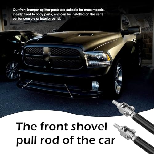 2 PCS Front Bumper Lip Strut Rod, Adjustable 7.87"-10.83" Stainless Steel Bumper Lip Splitter Diffuser Strut Rod, Automotive Reinforcement Tie Bar, Universal for Most Cars (Black) - color: Black