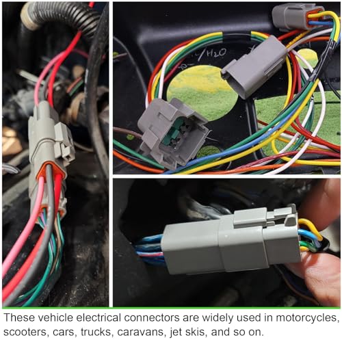 2 Pin Deutsch Connector Kit 8 Set, Automotive Waterproof DT Wire Connectors | Twippo 2 Wire Male and Female Electrical Connectors Kit with 16# Stamped Contacts and 32pcs Shrink Tubing Kit for 22-16AWG - size: 22-16AWG 8Set DT