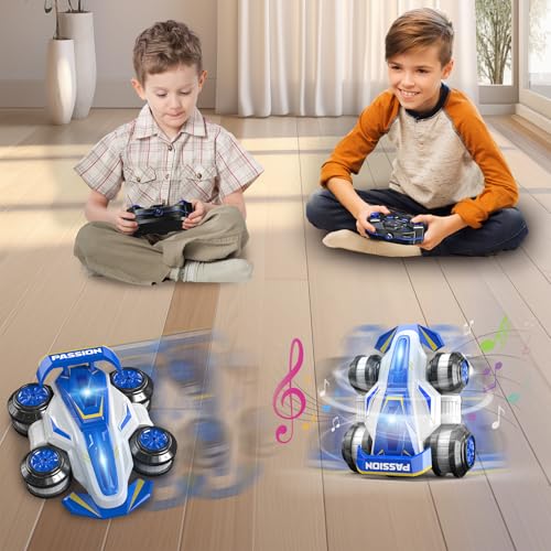 High Speed Drift Remote Control Stunt Deformation Car, Birthday Gifts, for Boys and Girls 4-16 Years Old (Sky Blue) - color: Sky Blue