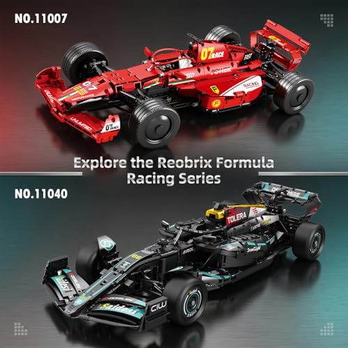 Reobrix F1-Style Race Car Building Set for Adults, 1:8 Scale Open-Wheel Model Kit, 3473 PCS Large Display Car with Working Steering, Suspension & Rubber Tires, Gift for Motorsport Fans 14+