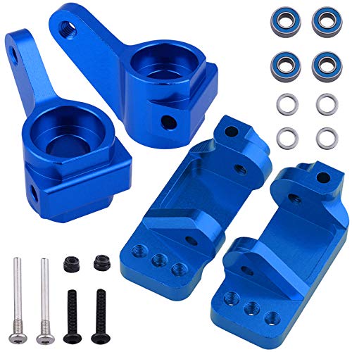 Hobbypark Aluminum Caster Blocks C-Hubs & Steering Blocks Knuckles for Traxxas 1/10 2WD Slash, Rustler, Stampede, Nitro Slash, Replace 3632 3736 (Navy Blue) - color: Navy Blue