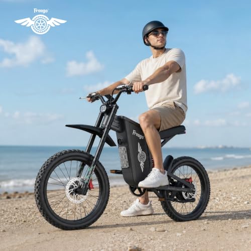 Freego X2Pro Electric Motorcycle for Adults Teens,Electric Dirt Bike Teens 6000W(Peak) Motor 1800Wh Battery,Max 50Mph Off Road Electric Bicycle,Full Suspension UL 2849 Certified - color: Dark Grey