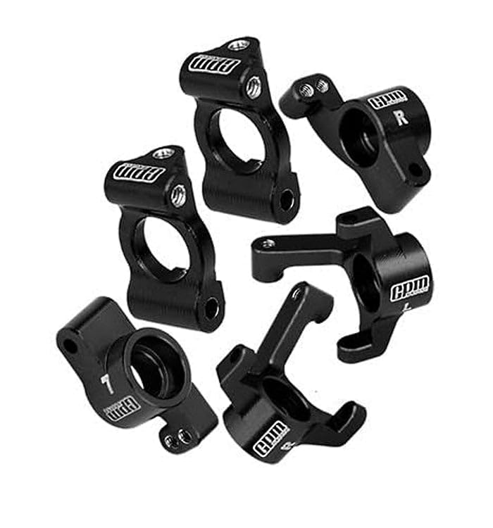 7075 Alloy Front Caster Blocks + Front Knuckle Arm + Rear Hubs Aluminum Upgrade Combo for LOSI 1:24 Micro-B 2WD Buggy RTR-LOS00007 / 1:28 Micro-T 2S 2WD RTR Stadium Truck-LOS-1392 Upgrades - Black