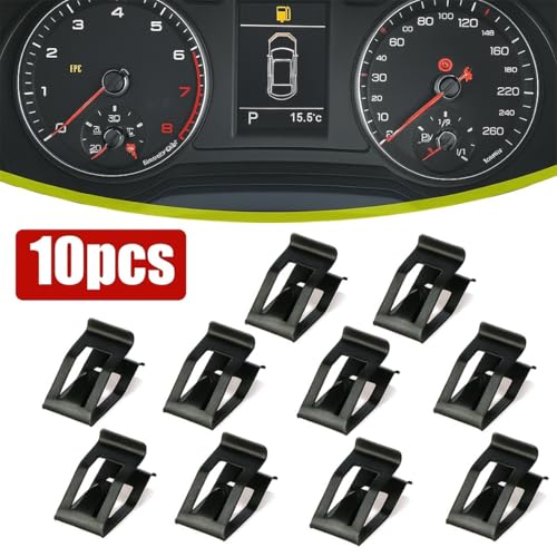 10PCS Car Dashboard Trim Clips, Metal U-Shaped Vehicle Front Console Dash Retainer, Automotive Dash Console Panel Fastener Replacement Accessories, Universal for SUV Truck Sedan - size: 10PCS