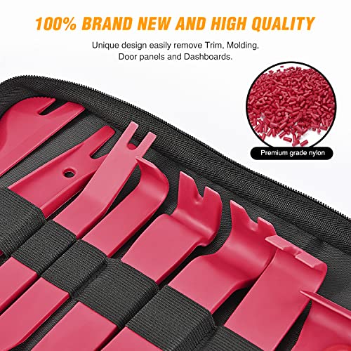 GOOACC 238Pcs Trim Removal Tool, Auto Push Pin Bumper Retainer Clip Set Fastener Terminal Remover Tool Adhesive Cable Clips Pry Kit Car Panel Radio Removal Auto Clip Pliers - color: 120Pcs Clips + 118 Remover Red