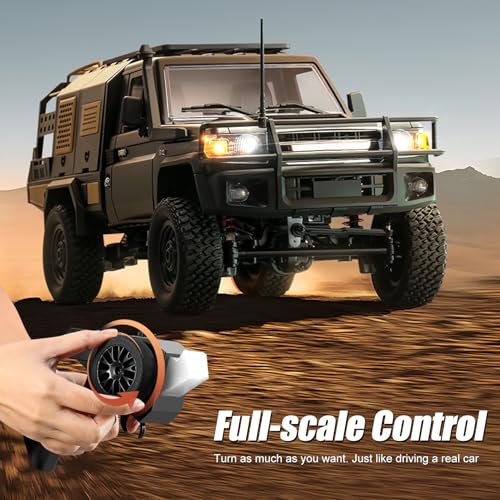 RC Crawler, 1:12 Scale MN82 New Upgrades MN-82S 4WD LC79 Land Cruiser Rock Crawler with Lights, Speed Adjustment, Upgraded Trunk 2.4GHz RTR RC Rock Truck for Teens Adults-DIY Customization