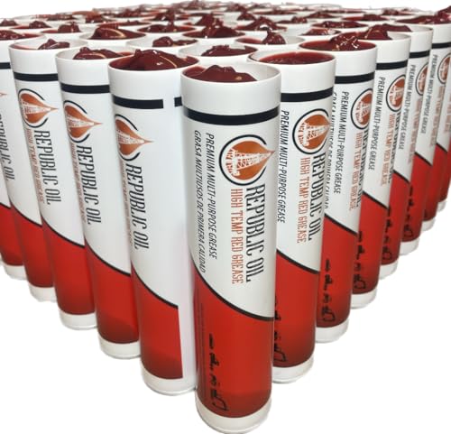 Generic Republic Oil Red High Temp #1 Lithium Complex Multipurpose Grease 10x14oz NLGI GC-LB Rated, -30F to 300F Operating Temp, 140 Ounces, Bearings Lubrication