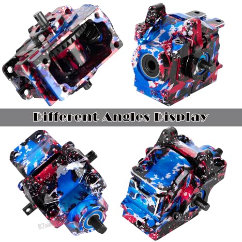 RC Aluminum Transmission Gearbox Case & 37T Diff Gear Upgrades Part for 1/10 Slash/Rustler/Stampede/Jato 4X4 4WD VXL/XO-1,Replace #6880#6881,Colorful - color: Colorful-(rc Upgrades Part)