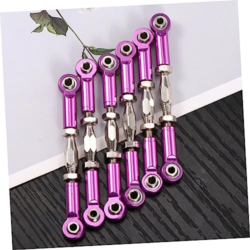 6pcs Aluminum Turnbuckle Rod Linkages for Rc Buggy Turnbuckle Rod Linkage Bolts for Rc Car Upgrade Made of Metal Easy Install - color: Purple
