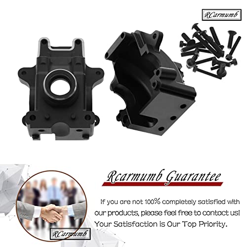 Gear Box Upgrades Part for 1/8 Sledge 4WD,Aluminum Front Rear Universal Gear Box Housing, RC Alloy Gearbox Hops up for Sledge Monster Truck RC Car #95076-4,Replace #9529, Black(1 Set - color: Black- Gear Box