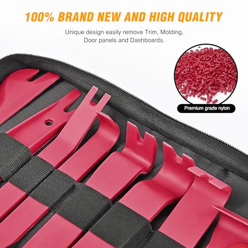 GOOACC 330Pcs Trim Removal Tool, Auto Push Pin Bumper Retainer Clip Set Fastener Terminal Remover Tool Adhesive Cable Clips Pry Kit Car Panel Radio Removal Auto Clip Pliers, Red - color: 330pcs Clips Removal Kit Red