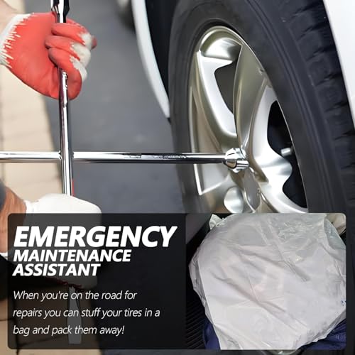 8PCS Extra-Large Tire Covers,Tear-Resistant LDPE Plastic Tire Bags for Storage & Transport Car Tires Wheel,Waterproof Dustproof Tire Storage Bag Car Accessories for Most Vehicles (8PCS) - size: 8PCS