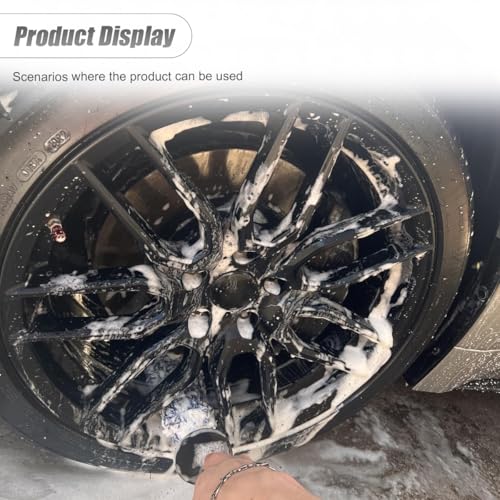 ZIMISI Car Wheel Cleaner Brush, Soft Microfiber Wheel Rim Cleaner, Non Scratch Car Detailing Brush, Highly Water Absorption & Removable Tire Brush, Vehicle Rim Wash Tool (Blue) - color: Blue