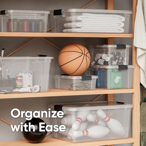 Superio Clear Storage Bins with Lids, Stackable Storage Box with Latches and Handles, Extra Small, 4 Pack 2 Quart - size: 2.3 Quarts, style: 4 Pack
