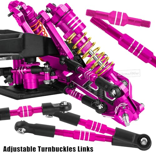 RC Upgrades Part for 1/10 Slash 2WD,Driveshafts,Shock Absorbers &Suspension Arms &Turnbuckles Links&Caster Blocks &Steering Block &Stub Axle Carriers &Shock Towers &Bulkhead,Pink - color: Pink(2wd)