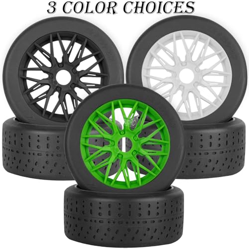 RC Rubber Wheels Tires for 1/8 Typhon 6S BLX,1/7 Infraction 6S BLX,Limitless,4PCS Highway Wheels Soft Tires Truck Tire Highway Tires,White