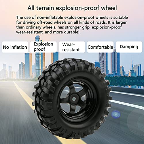 4X 1:10 RC Off-Road Car Wheel Tires, 5 Spokes Wheel Rim | 12 mm Hex, RC Parts