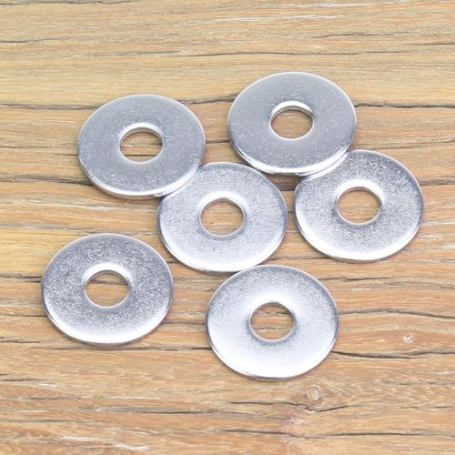 100 Pieces M6x20x1.5mm Fender Washers, 304 Stainless Steel Flat Washers, Fender Washers, Metal Washers for Screws Bolts - size: M6X20X1.5mm