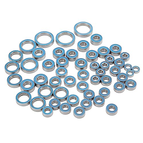 55PCS RC Car Bearings, Steel Sealed RC Ball Bearings Kit 1/10 Remote Control Replace Parts for Remote Control Crawler Cars