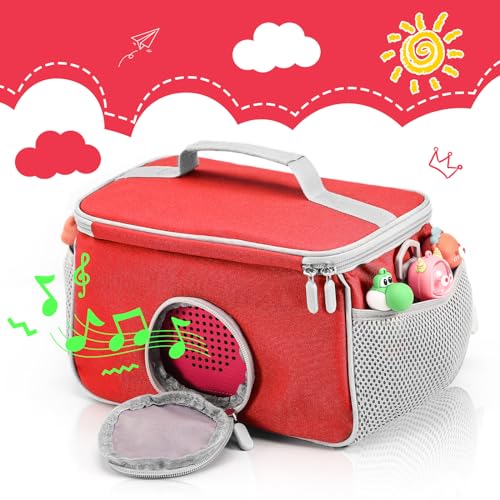 PISOSN Portable Carrying Case Compatible with Toniebox Starter Set and Tonies Figurines, Carrying Bag for Toniebox 2 & Accessories (Red) - color: Red