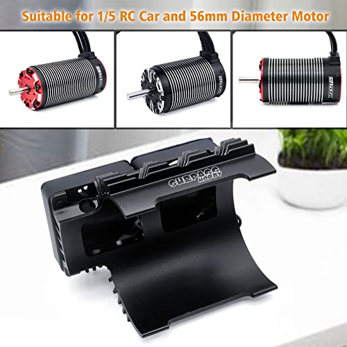 Surpass Hobby RC Cooling Fans 16000RPM,40mm Dual Car Motor Cooling Fans with Metal Heatsink for 1/5 1/6 Scale RC Car Truck Diameter 55-58mm Motor (Black) - style: Black