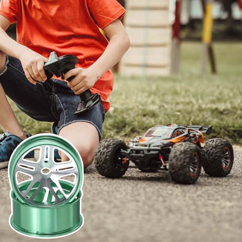 MECCANIXITY 4Pcs RC Car Wheel Rims, 23.5mm Dia 5-Spoke Green Aluminum Alloy Wheel Rims Hex Hub for HSP RC Drift Racing Touring Car - color: Green, size: 23.5mm Dia