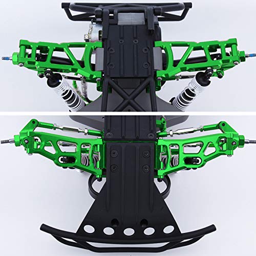 Hobbypark Aluminum Suspension Arms Set (Front & Rear), w/Tie Bar for 1/10 Traxxas Slash 2WD RC Car Upgrade Parts Hop Ups, Replace 2555 3631 2532 (Green-Anodized) - color: Green