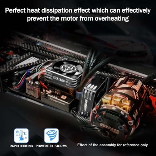 2Pack 40mm RC Motor Cooling Fan,16000RPM ESC Cooling Fan for 1/8 1/10 RC Truck Car Diameter 40mm Motor(Silver&Black) - style: 2Pack Black Silver